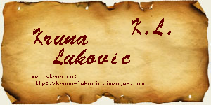 Kruna Luković vizit kartica